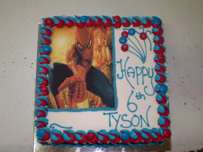 Birthday Cake Blue Red Spiderman