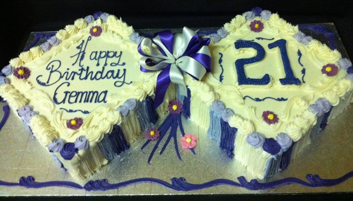 Birthday Cake Purple and White Twin