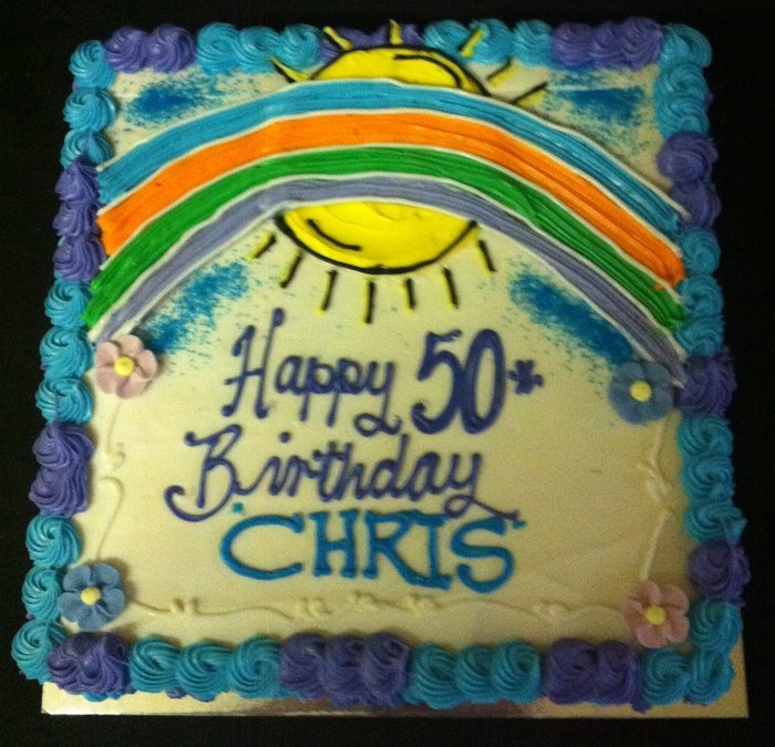Birthday Cake Sun and Rainbow