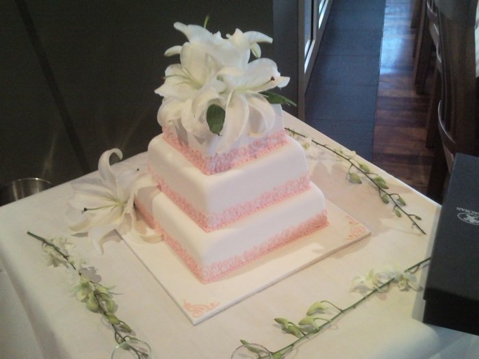Wedding Cake Three Tier with Pink