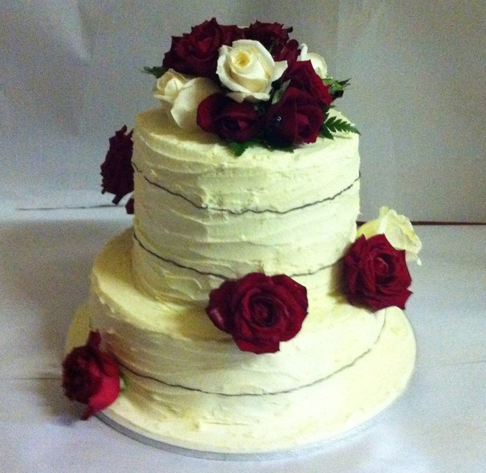 Wedding Cake Two Tier Buttercream with Roses