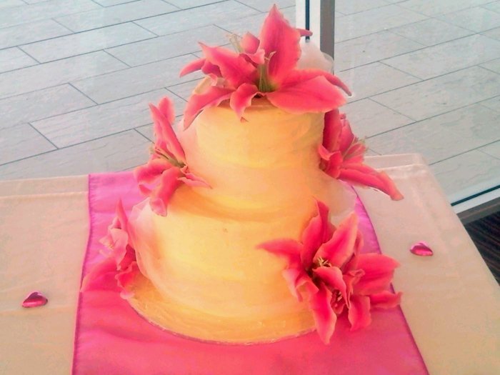 Wedding Cake Two Tier Pink Floral